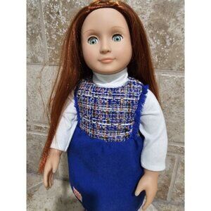 Our Generation Lenaya 18 Inch Doll Red Hair Blue Dress Original Outfit Poseable